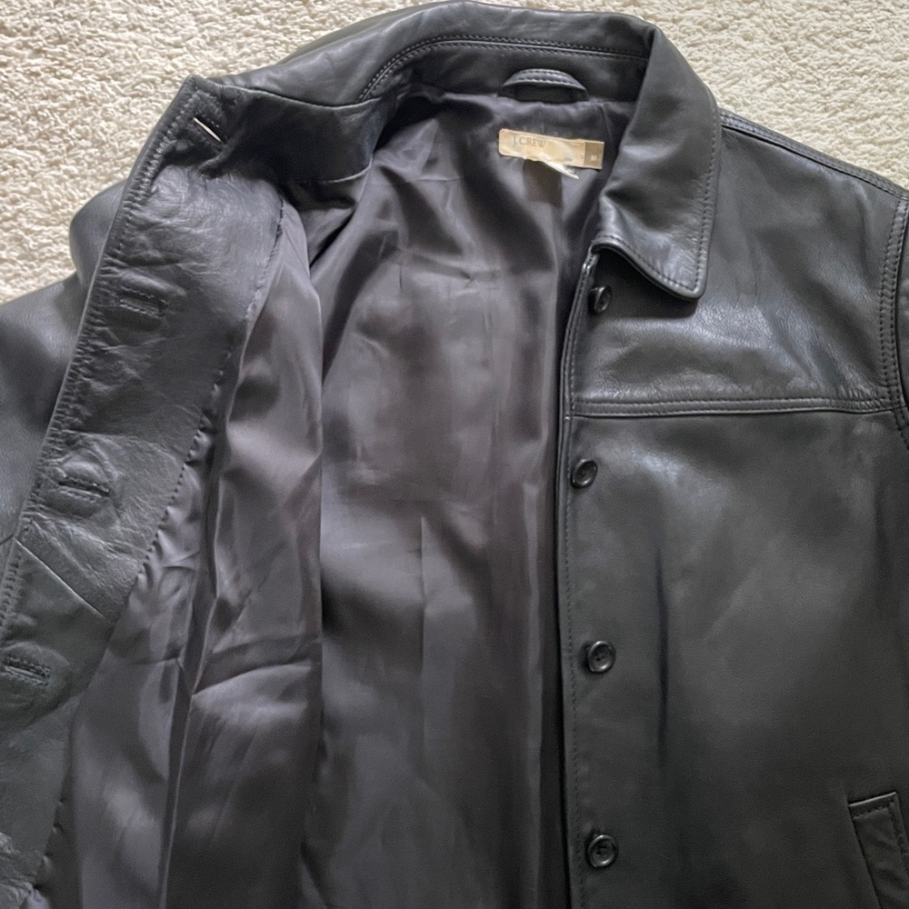 J. Crew Black Leather Jacket M - Picture 11 of 11